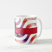 Watercolor American Flag Trump 2020 Coffee Mug (Front Right)