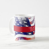 Watercolor American Flag Trump 2020 Coffee Mug (Front Left)
