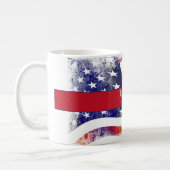 Watercolor American Flag Trump 2020 Coffee Mug (Left)
