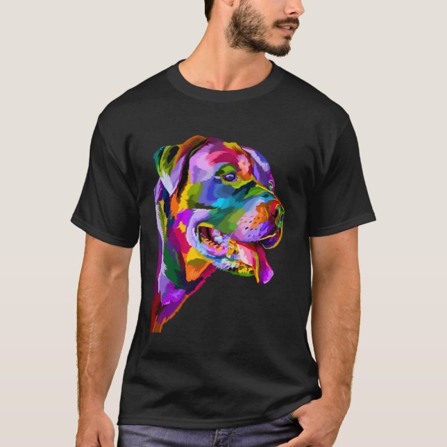 Watercolor American Staffordshire Bull Terrier Dog T-Shirt (Front)