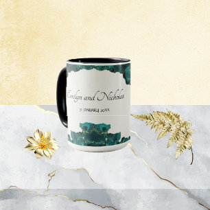 Watercolor Anastasia Black and Green Mug