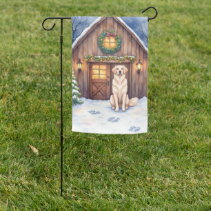 Watercolor Anatolian Shepherd Dog Rustic Barn Garden Flag