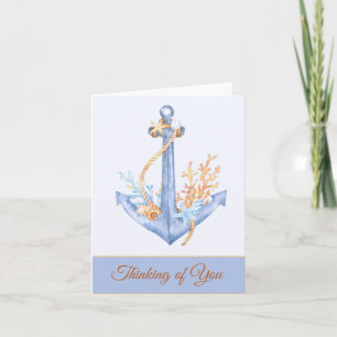 Watercolor Anchor customizable Note Card