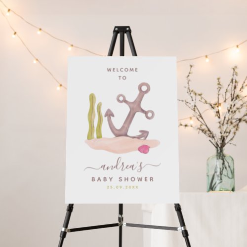 Watercolor Anchor Illustration Baby Shower Chic  Foam Board
