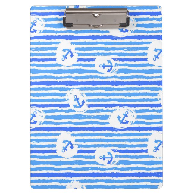 Watercolor Anchor Pattern 1 Clipboard (Front)