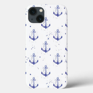 Watercolor Anchor Pattern 2 iPhone 13 Case