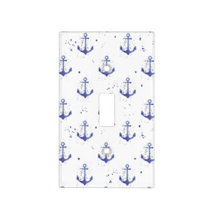 Watercolor Anchor Pattern 2 Light Switch Cover