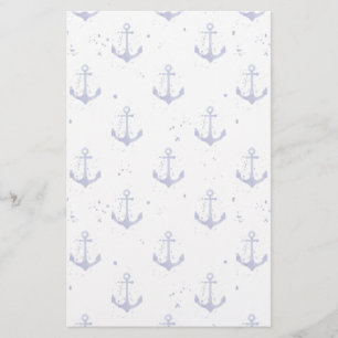 Watercolor Anchor Pattern 2 Stationery