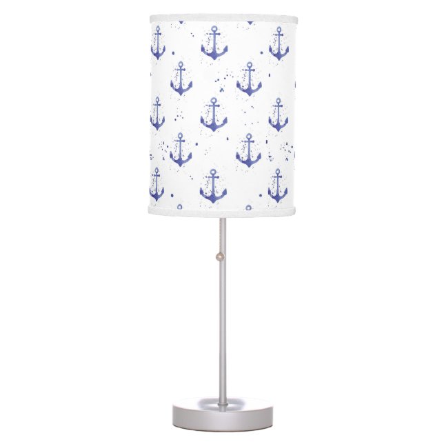 Watercolor Anchor Pattern 2 Table Lamp (Front)