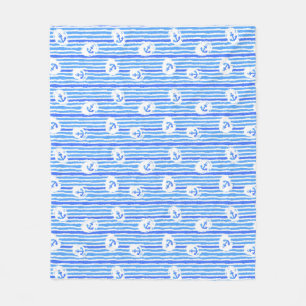 Watercolor Anchor Pattern 3 Fleece Blanket