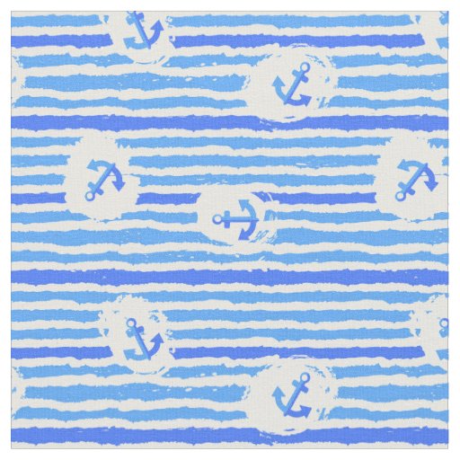 Watercolor Anchor Pattern | Add Your Initial Fabric