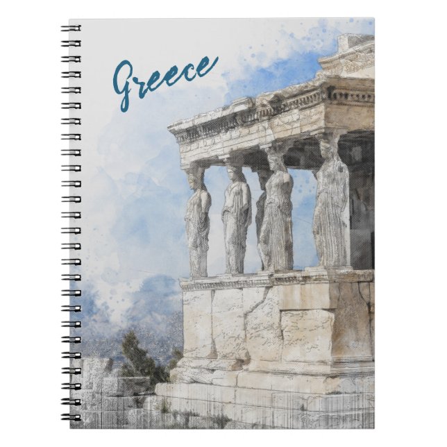Watercolor Ancient Athens Ruins Notebook – greece (Front)