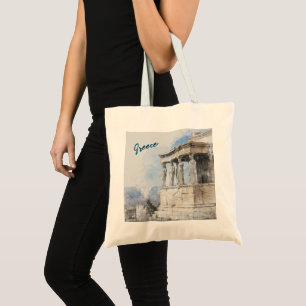 Watercolor Ancient Athens Ruins Tote Bag – Custom