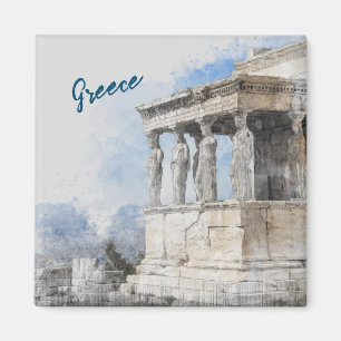 Watercolor Ancient Ruins Magnet – Athens Greece