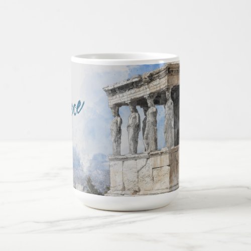 Watercolor Ancient Sites ruins in Athens Greece  Coffee Mug