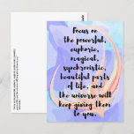 Watercolor and calligraphy law of attraction quote postcard