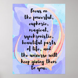 Watercolor and calligraphy law of attraction quote poster