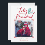 Watercolor and Calligraphy | Merry Christmas Holiday Card<br><div class="desc">Christmas card with watercolor and hand-drawn calligraphy and a space for a photo</div>