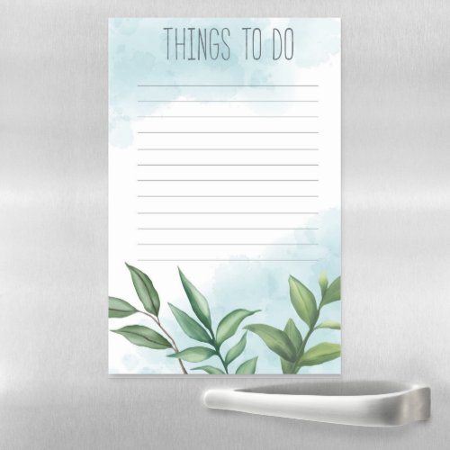 Watercolor and Foliage Magnetic Dry Erase Magnetic Dry Erase Sheet