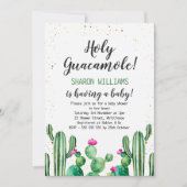 Watercolor And Gold Cactus Baby Shower Invitation (Front)