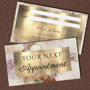Watercolor and Gold Foil Appointment Card