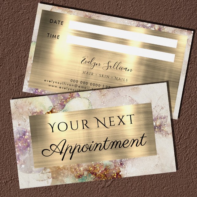 Watercolor and Gold Foil Appointment Card (Creator Uploaded)