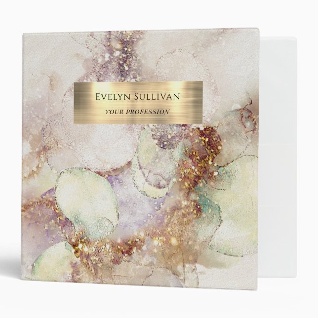 Watercolor and Gold Foil Binder (Front/Inside)