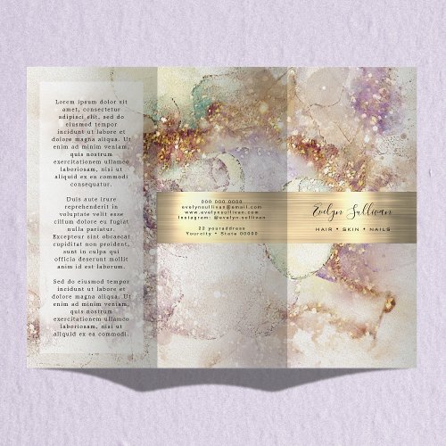Watercolor and gold foil brochure