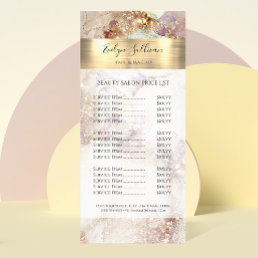 Watercolor and Gold Foil Price List Rack Card