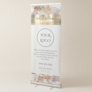 Watercolor and gold foil retractable banner
