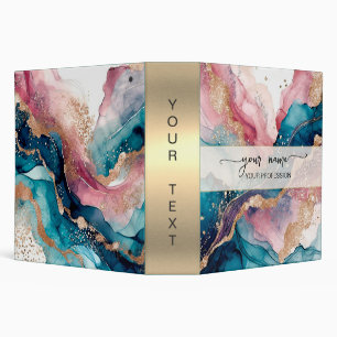Watercolor and Gold Foil Your name & Profession 3 Ring Binder