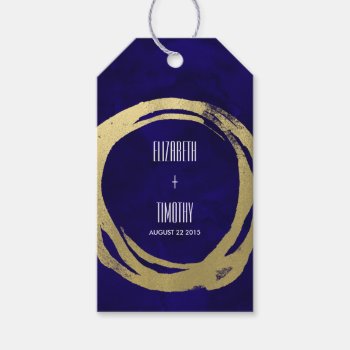 Watercolor And Gold Modern Gift Favor Tag by spinsugar at Zazzle