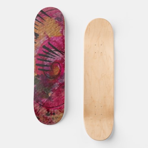 Watercolor And Ink Abstract Beautiful Painting Art Skateboard