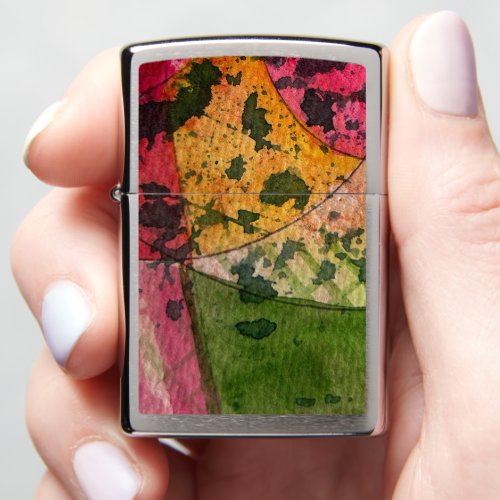 Watercolor And Ink Abstract Expressionism Art Zippo Lighter