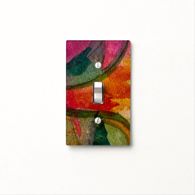 Watercolor And Ink Abstract Expressionistic Art Light Switch Cover (In Situ)