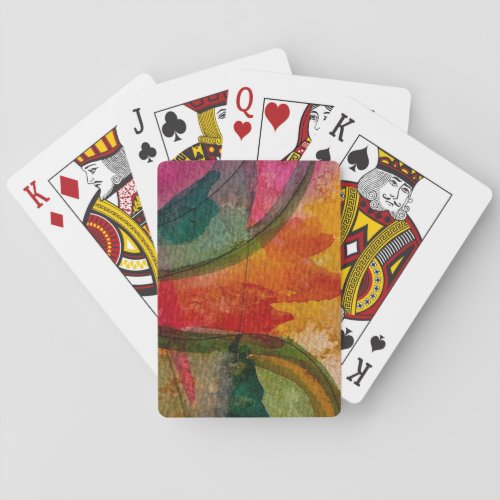 Watercolor And Ink Abstract Expressionistic Art Playing Cards