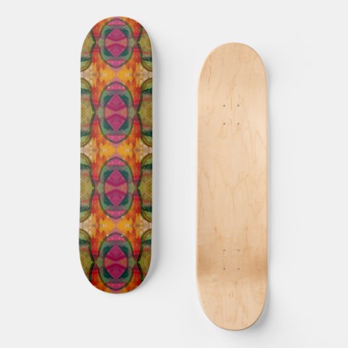 Watercolor And Ink Abstract Expressionistic Art Skateboard