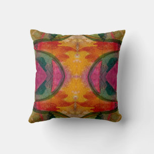 Watercolor And Ink Abstract Expressionistic Art Throw Pillow