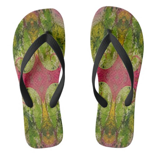 Watercolor And Ink Abstract Impressionistic Art  Flip Flops