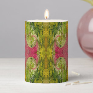 Watercolor And Ink Abstract Impressionistic Art Pillar Candle