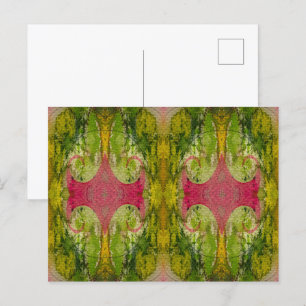 Watercolor And Ink Abstract Impressionistic Art Postcard