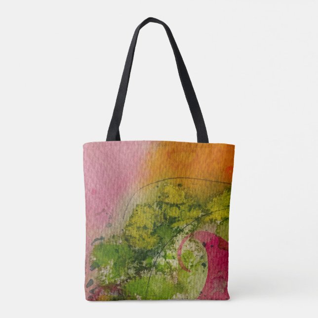 Watercolor And Ink Abstract Impressionistic Art  Tote Bag (Back)
