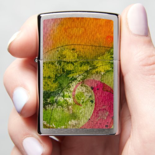 Watercolor And Ink Abstract Impressionistic Art    Zippo Lighter