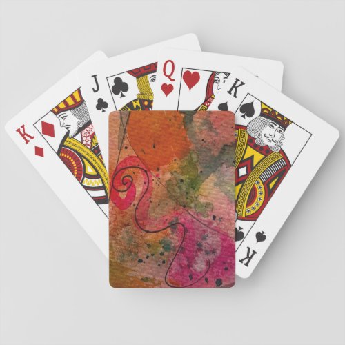 Watercolor And Ink Abstract Pretty Painting Art Playing Cards