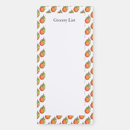 Watercolor and Ink Orange Pattern Magnetic Notepad