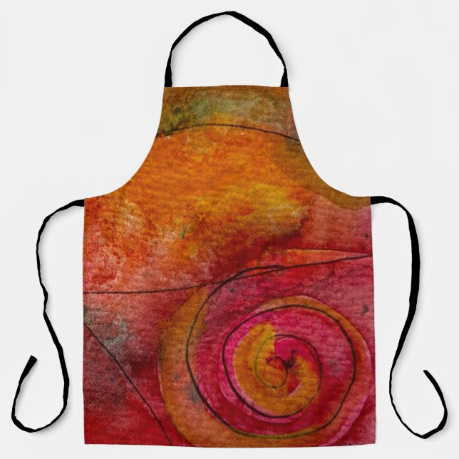 Watercolor And Ink Pretty Pattern Art Abstract Apron (Front)