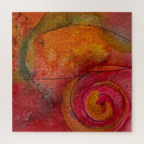 Watercolor And Ink Pretty Pattern Art Abstract Jigsaw Puzzle