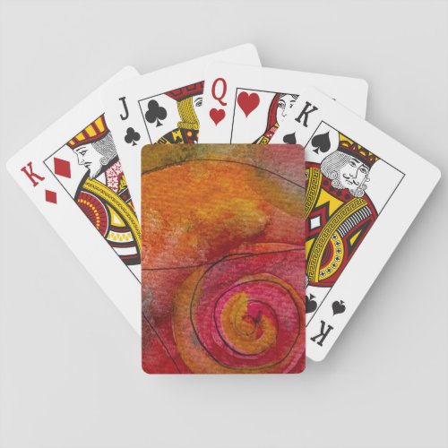 Watercolor And Ink Pretty Pattern Art Abstract Poker Cards