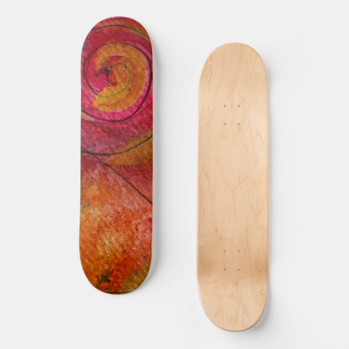Watercolor And Ink Pretty Pattern Art Abstract Skateboard
