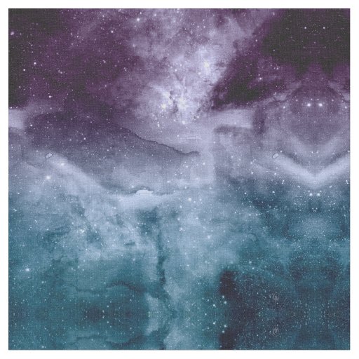 Watercolor and nebula abstract design fabric